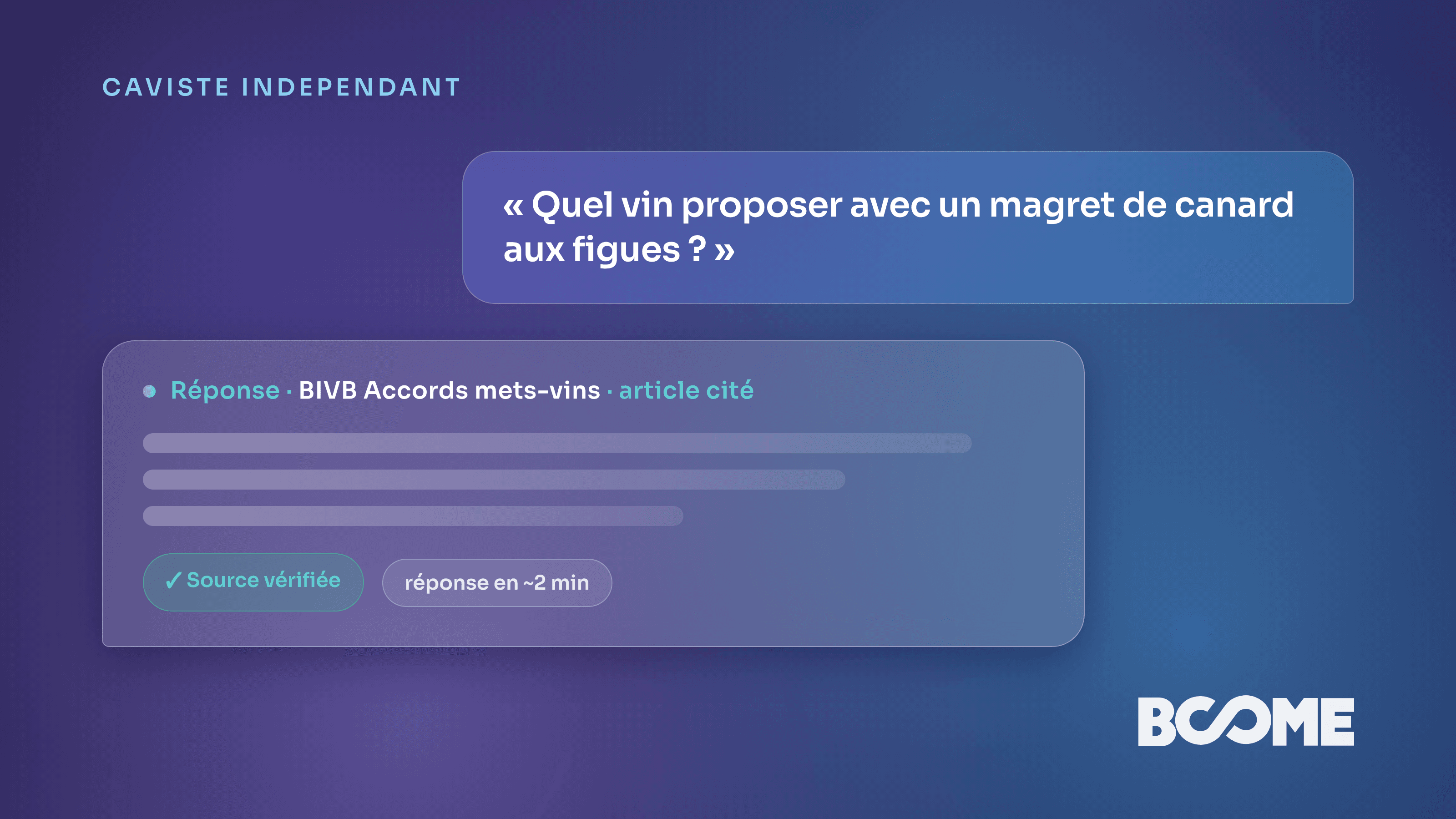 Assistant IA de conseil accords mets-vins et conformité réglementaire pour caviste indépendant en rayon