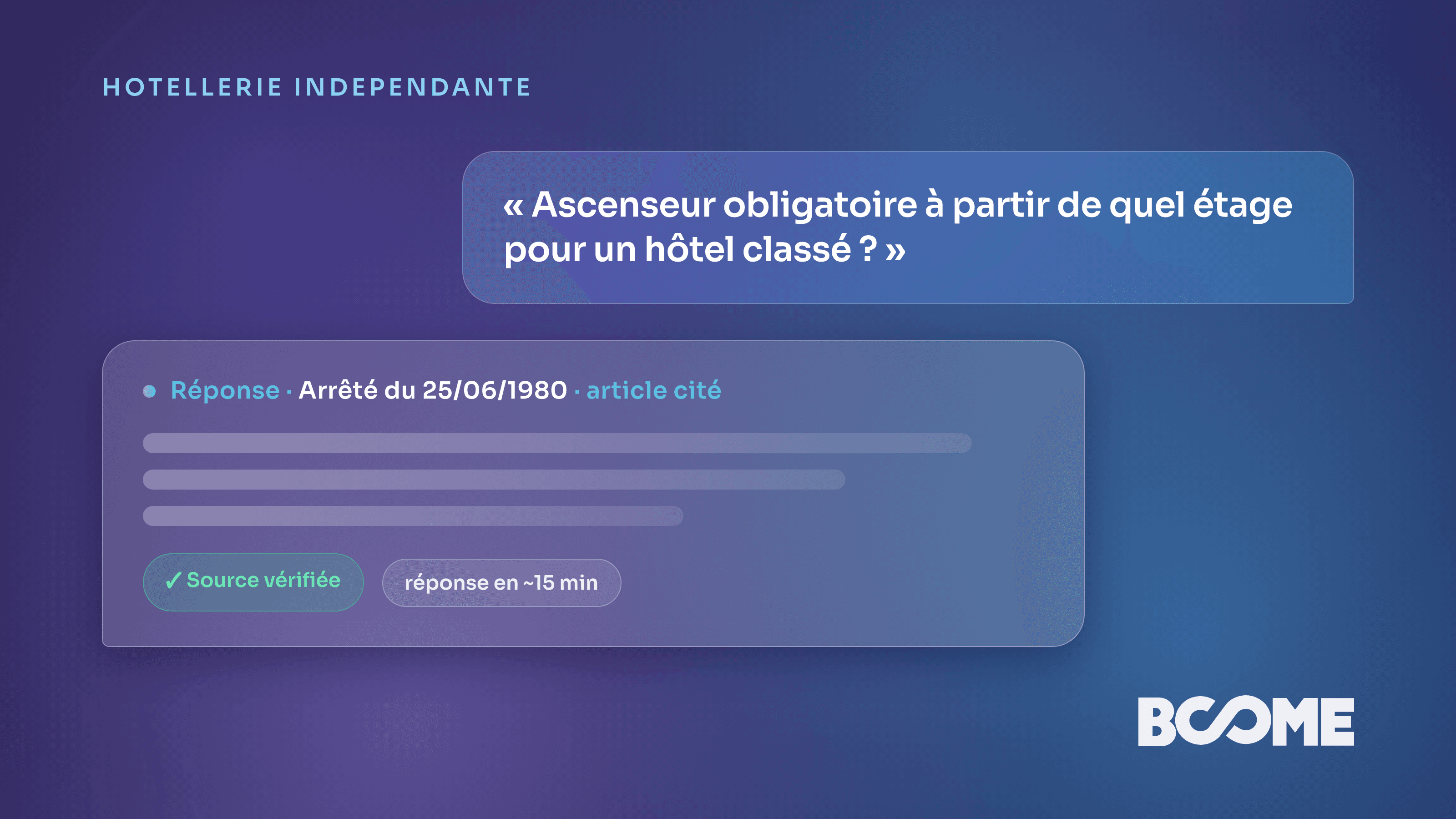 Assistant IA de conciergerie pour hôtel indépendant, réponse sourcée sur normes ERP et classement Atout France