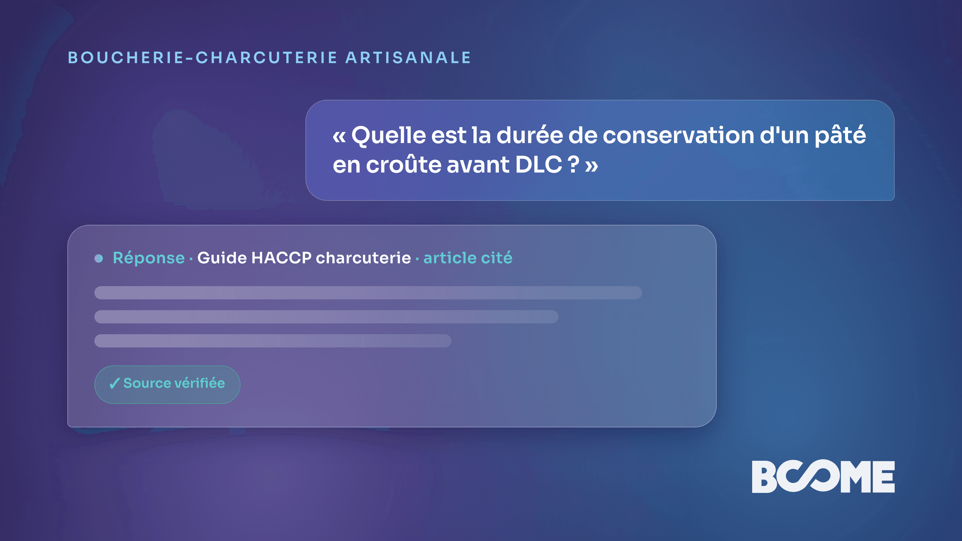 Assistant IA de recherche HACCP pour boucherie-charcuterie, réponse sourcée dans le guide officiel
