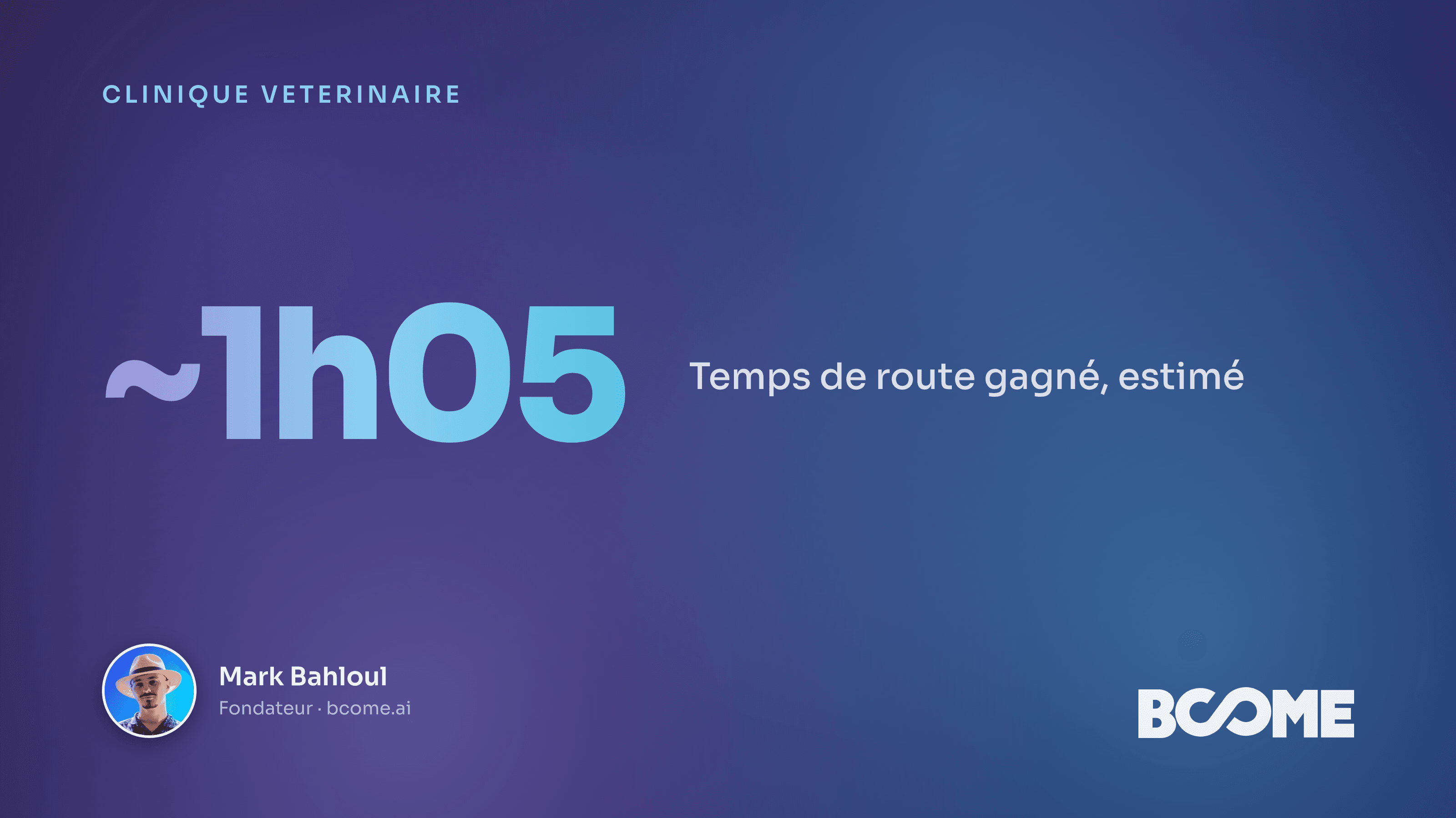 Carte IA d'une tournée vétérinaire rurale en élevages, ~1h05 de route gagnée