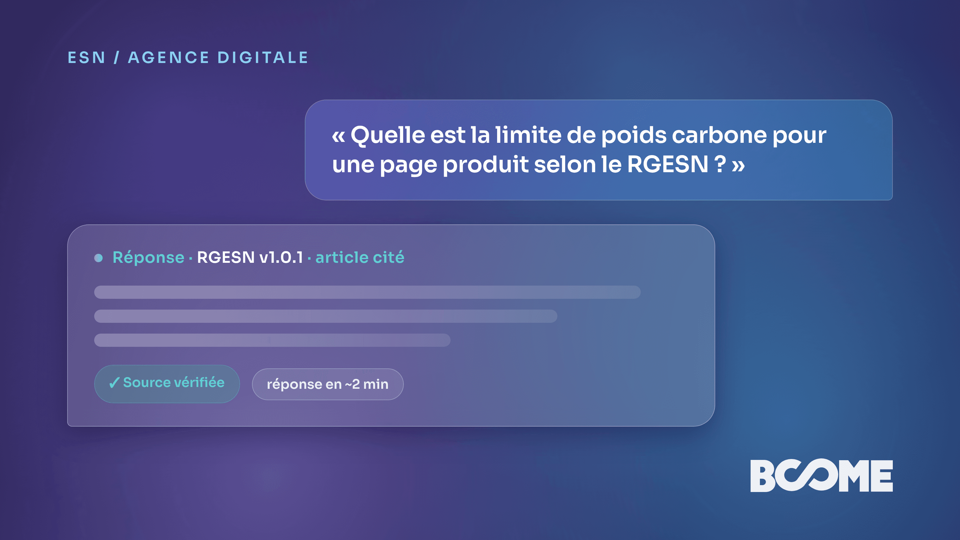 Assistant IA qui répond aux devs d'une ESN sur le RGESN et la doc technique, réponse sourcée en quelques minutes.