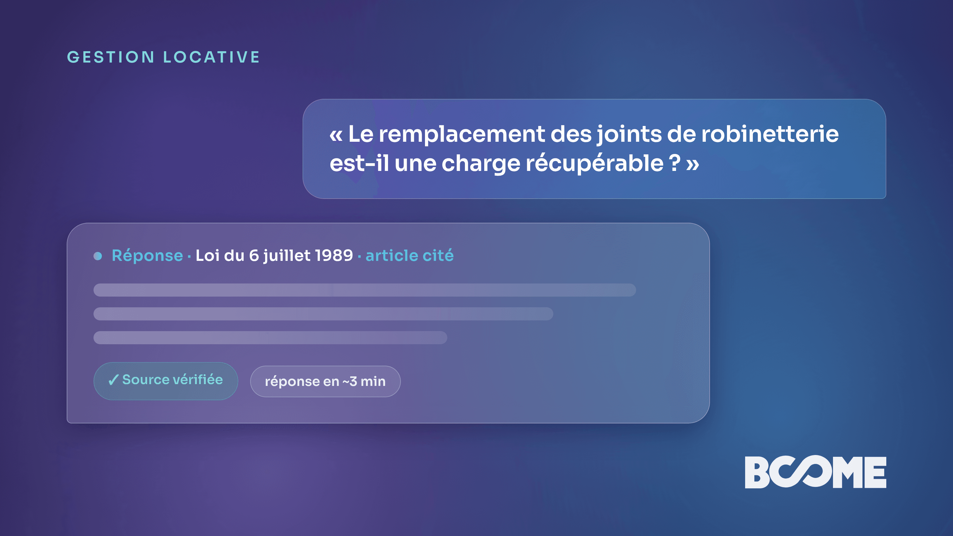 Assistant IA pour charges récupérables en gestion locative, réponse sourcée pour le locataire
