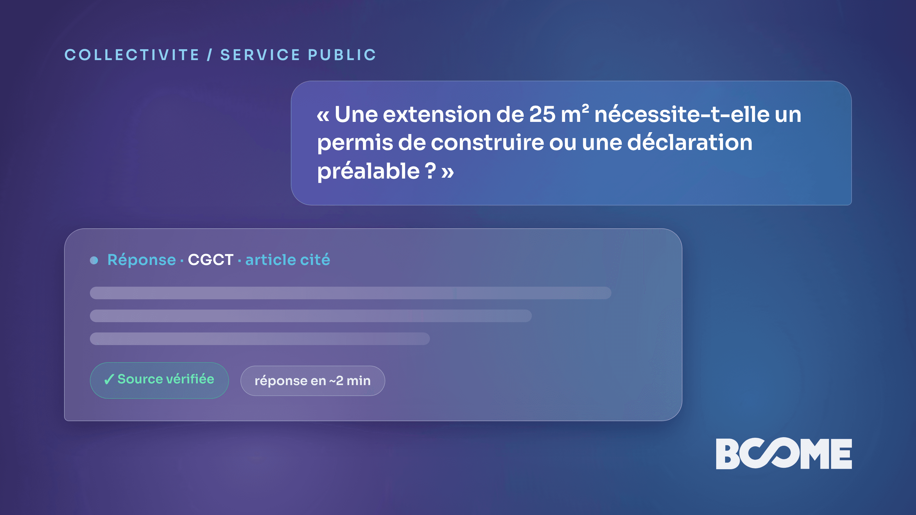 Assistant IA de recherche CGCT et démarches administratives pour agents de mairie, réponse sourcée en secondes.