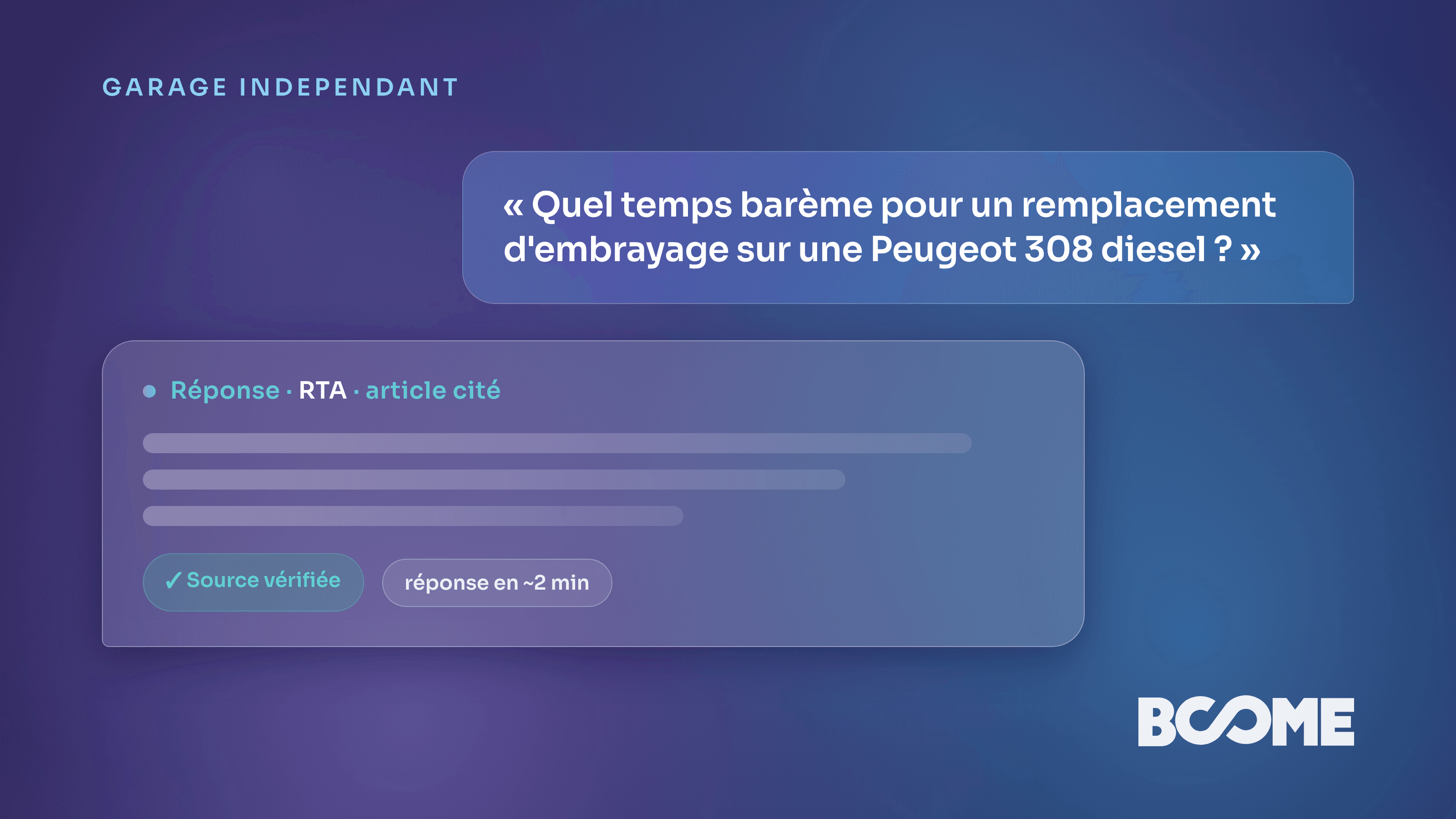 Assistant IA de recherche de temps barème et procédures pour garagiste, réponse sourcée dans la revue technique.
